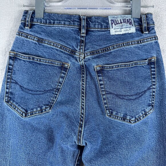 Pull & Bear Jegging Jeans Perfect Fitting Mom Tapered Denim Blue Womens Size 4 - Picture 3 of 11